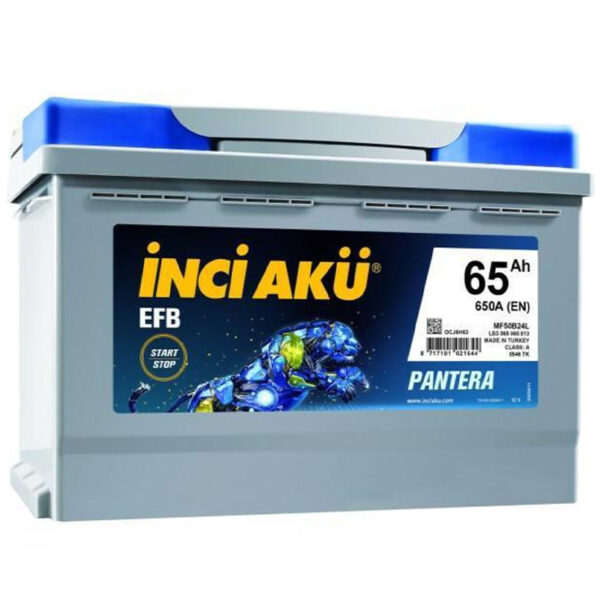 İnci Akü Start-Stop EFB Pantera (Asya) 1011016 Volt 12 Kapasite (Ah) (C20) 65